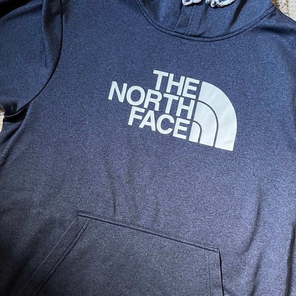 The North Face dark blue hooded sweatshirt
